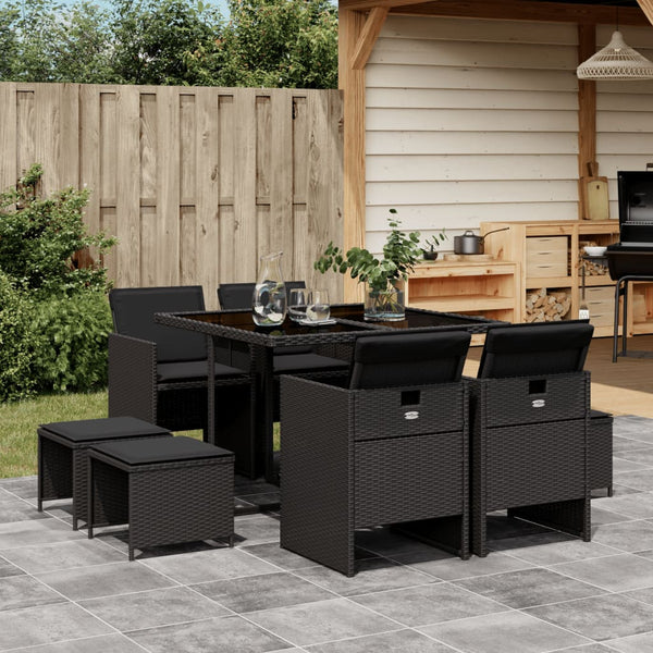  9 Piece Garden Dining Set with Cushions