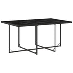 Elegance: 11-Piece Black Poly Rattan Dining Set with Plush Cushions
