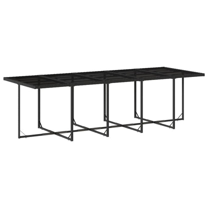 15 Piece Garden Dining Set with Cushions Black