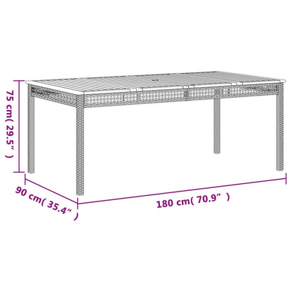 Versatile Garden Table Black 180x90x75 cm Home Decor Accent Boho 