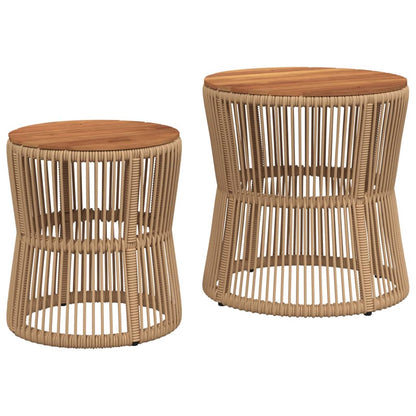 Contemporary Garden Side Tables 2 pcs Home Decor Accent Evening 