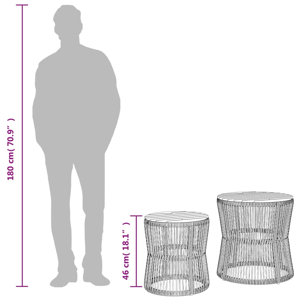 Contemporary Garden Side Tables 2 pcs Home Decor Accent Evening 