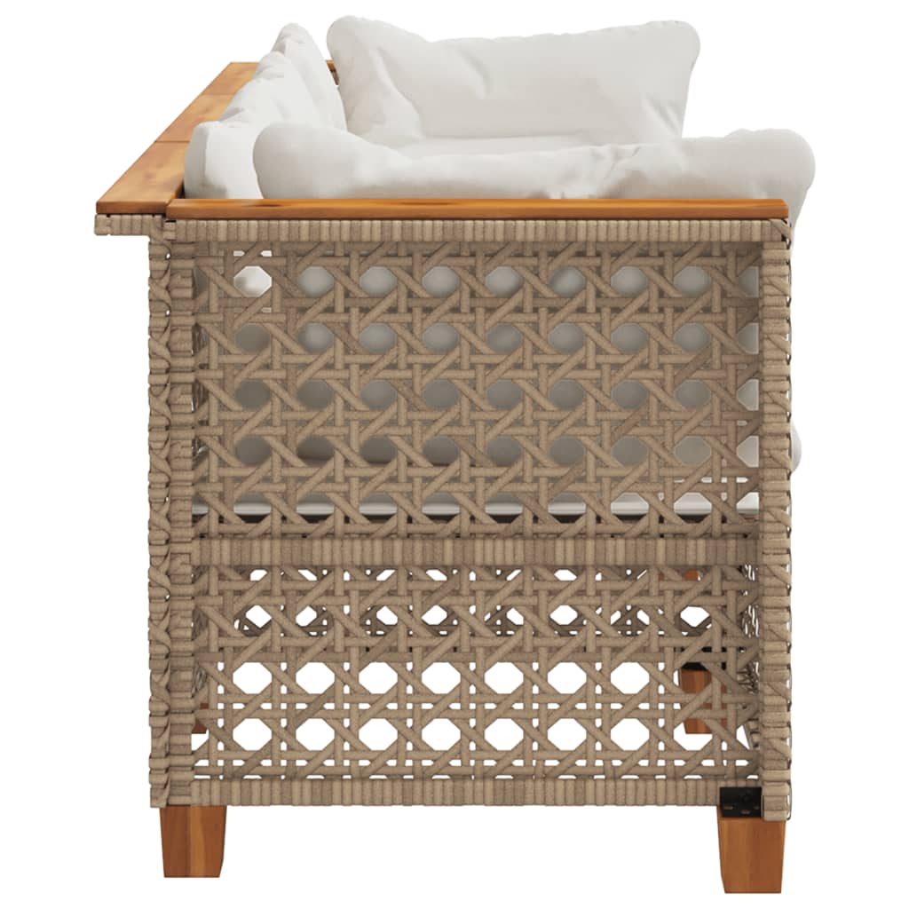 Garden Sofa with Cushions 3-Seater Beige - 63.5×63.5×62cm