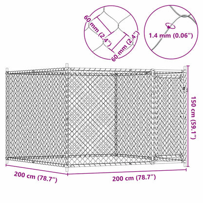 Dog Cage Galvanised Steel 2x2x1.5m Outdoor | HomeAndLiving
