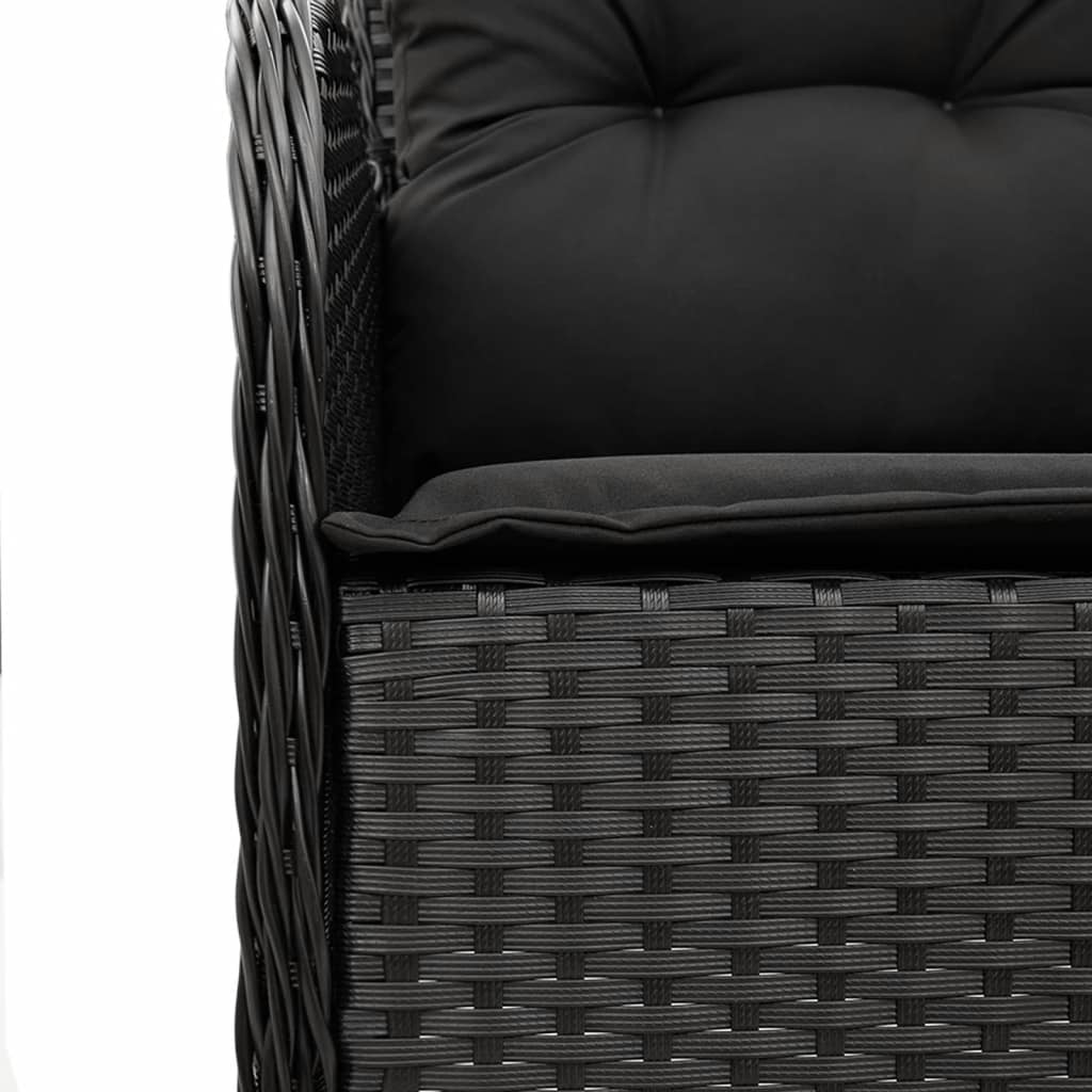 5-Piece Noir Rattan Garden Dining Set with Cushioned Elegance