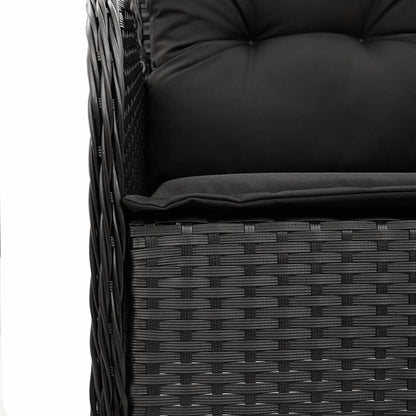 5-Piece Noir Rattan Garden Dining Set with Cushioned Elegance