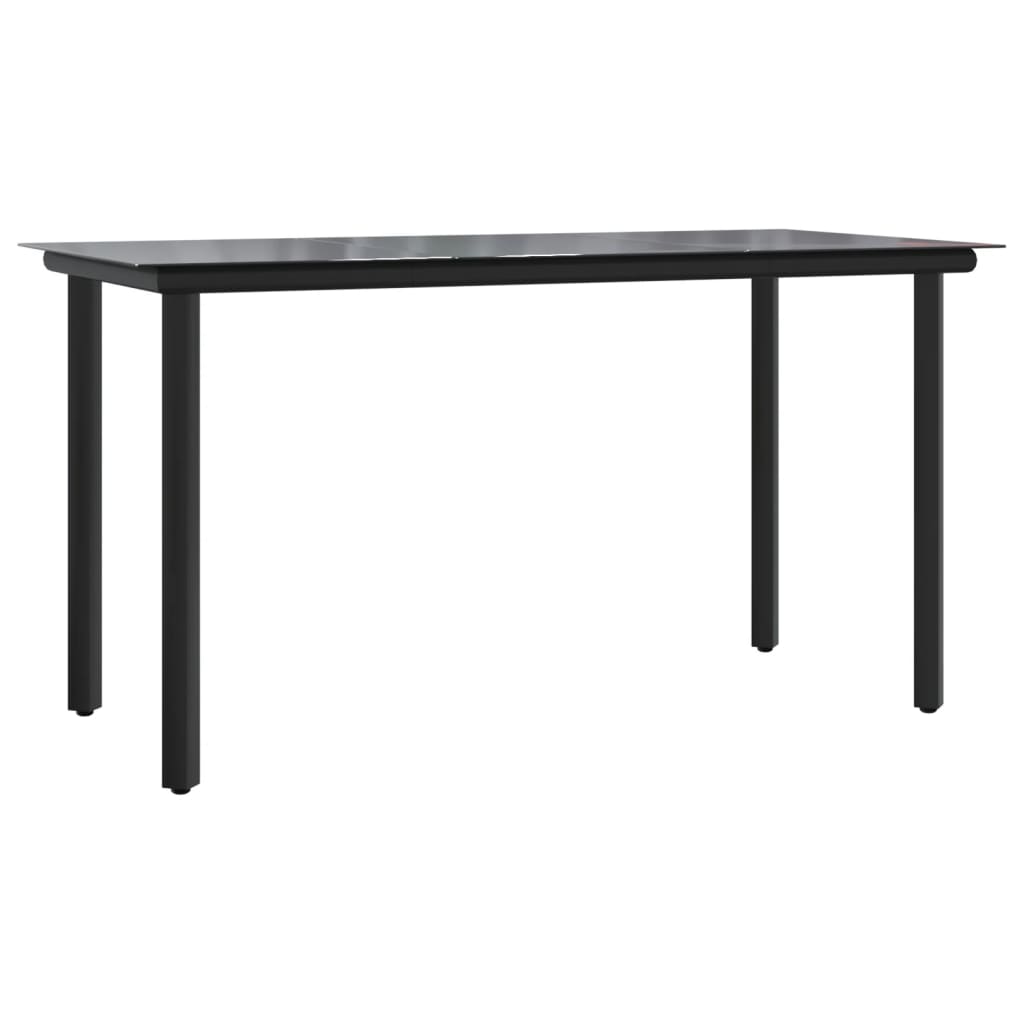 Shadow Haven: 5-Piece Garden Dining Set with Black Poly Rattan and Cushions