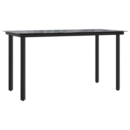 Shadow Haven: 5-Piece Garden Dining Set with Black Poly Rattan and Cushions