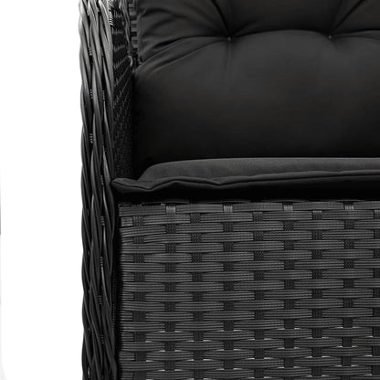 Shadow Haven: 5-Piece Garden Dining Set with Black Poly Rattan and Cushions