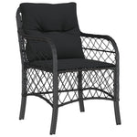 3 Piece Bistro Set with Cushions-Black
