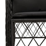 3 Piece Bistro Set with Cushions-Black