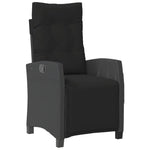 Charcoal Haven: 5-Piece Garden Dining Set with Black Poly Rattan and Cushions