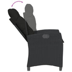 3-Piece Garden Dining Set with Cushions Black Poly Rattan