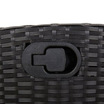 3-Piece Garden Dining Set with Cushions Black Poly Rattan