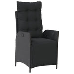 3 Pcs Garden Dining Set with Cushions Black Poly Rattan