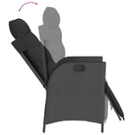 3 Pcs Garden Dining Set with Cushions Black Poly Rattan