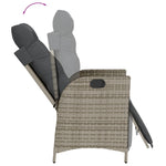 3 Piece Garden Dining Set with Cushions-Grey