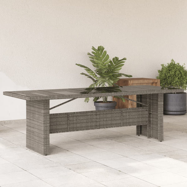  Premium Garden Table with Glass Top Home Use Garden Leisure
