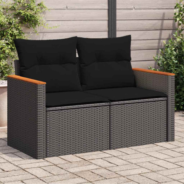  Contemporary Garden Sofa with Cushions 2-seater  Indoor Outdoor Use Essentials