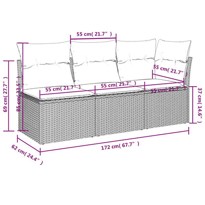 Premium Garden Sofa with Cushions 3 Indoor Outdoor Use Patio Relax 
