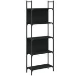 Bookshelf 5-Tier Black Engineered Wood