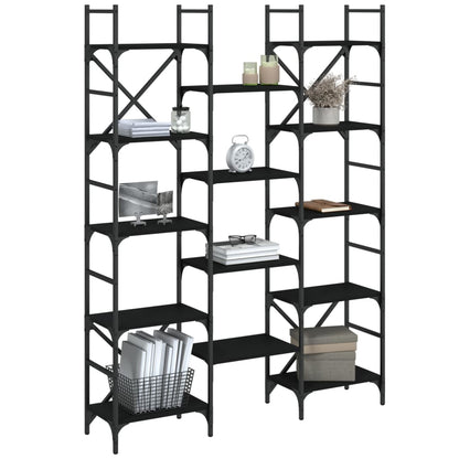 Bookshelf Black Engineered Wood