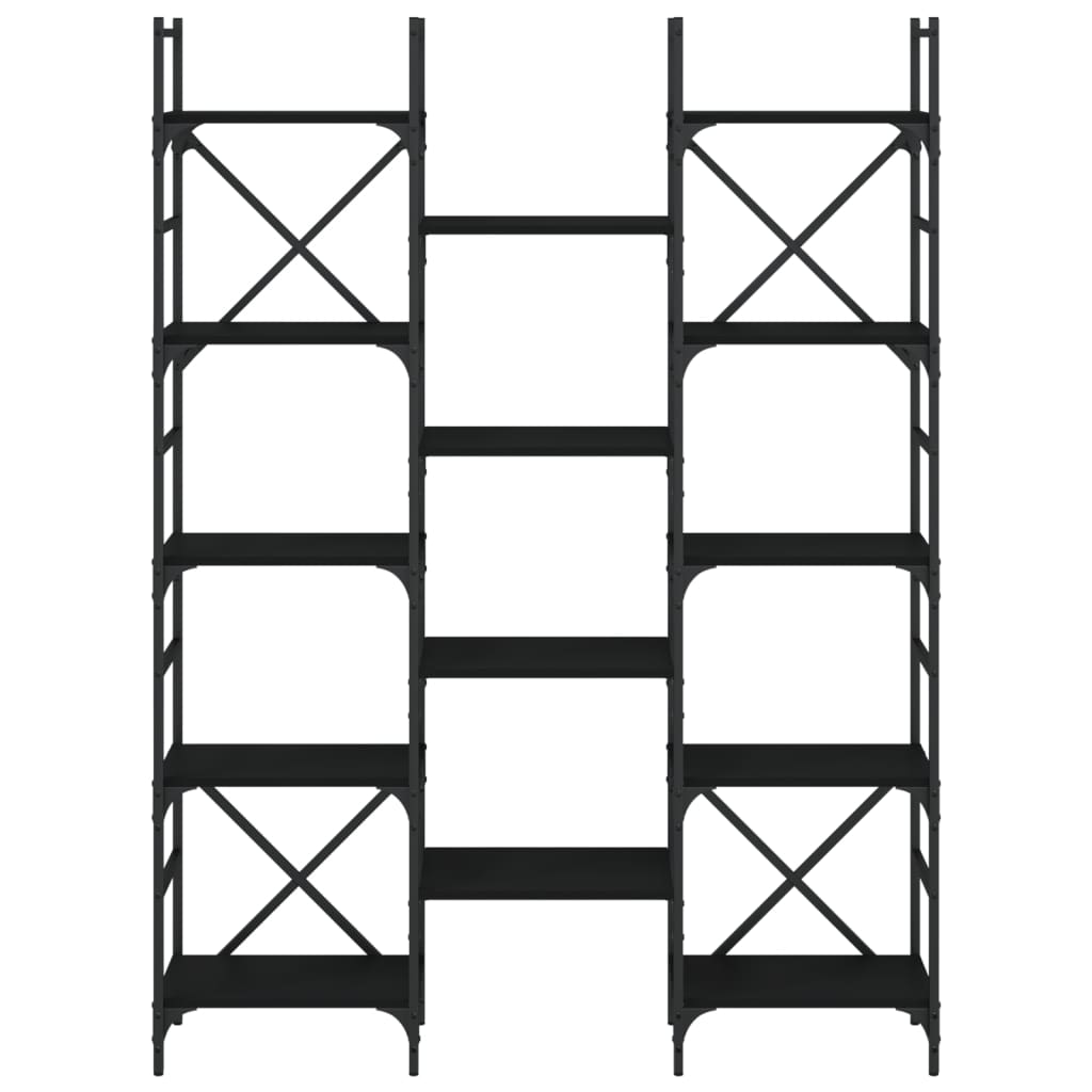Bookshelf Black Engineered Wood