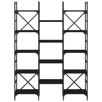 Bookshelf Black Engineered Wood