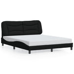 Queen Size Fabric Bed Frame with Headboard Dark Grey\Black