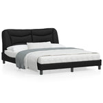 Bed Frame with Headboard Black and White