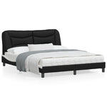 Bed Frame with Headboard Black and White