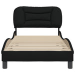 Bed Frame with Headboard Black Single Size Fabric