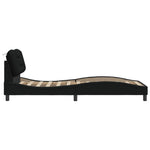 Bed Frame with Headboard Black Single Size Fabric