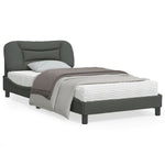 Bed Frame with Headboard Black King Single Size Fabric