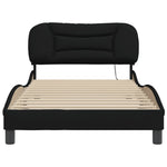 Bed Frame with Headboard Black King Single Size Fabric