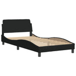 Bed Frame with Headboard Black King Single Size Fabric