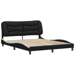 Bed Frame with Headboard Black and White Queen Size