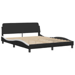 Bed Frame with Headboard Black and White Queen Size