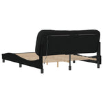 Queen Size Fabric Bed Frame with LED Lights Black/Grey