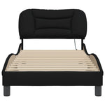 Bed Frame with LED Light Black - Fabric