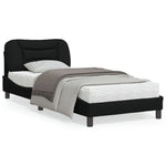 Bed Frame with LED Light Black - Fabric