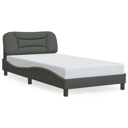 Bed Frame with LED Light Dark Grey King Single