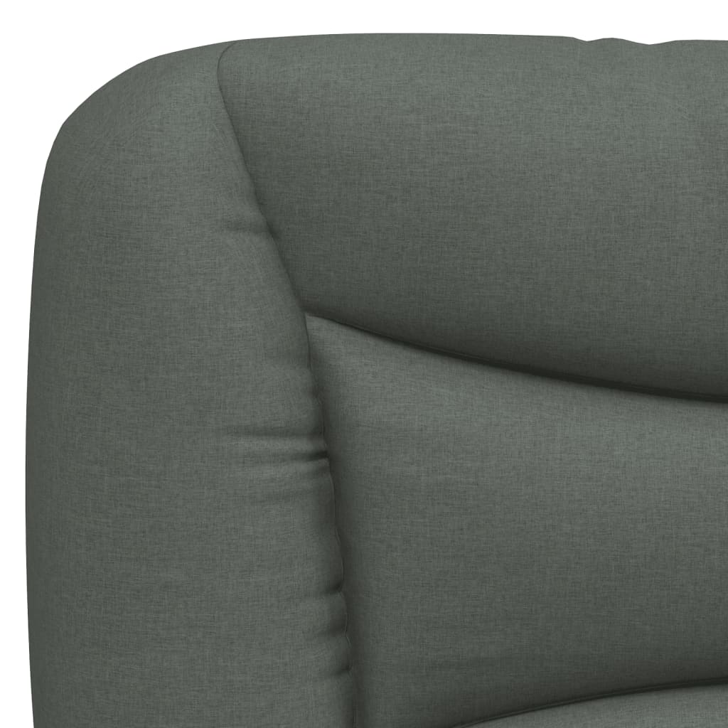Bed Frame with LED Light Dark Grey Fabric