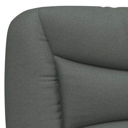 Bed Frame with LED Light Dark Grey Fabric