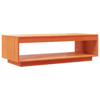 Coffee Table Wax Brown Solid Wood Pine