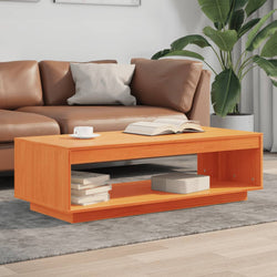 Coffee Table Wax Brown Solid Wood Pine