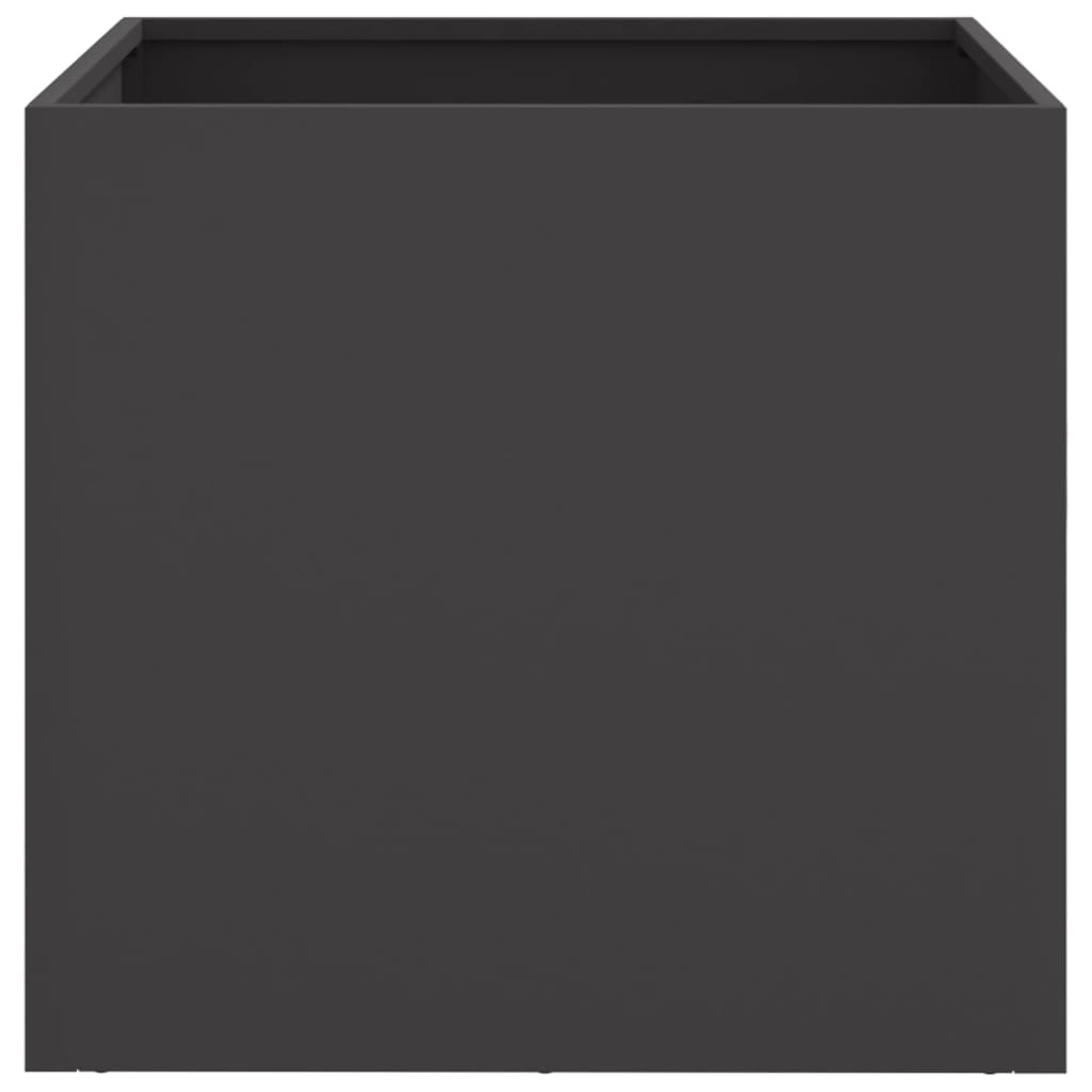 Steel Planters Set 2 Black Outdoor Garden Pots | HomeAndLiving