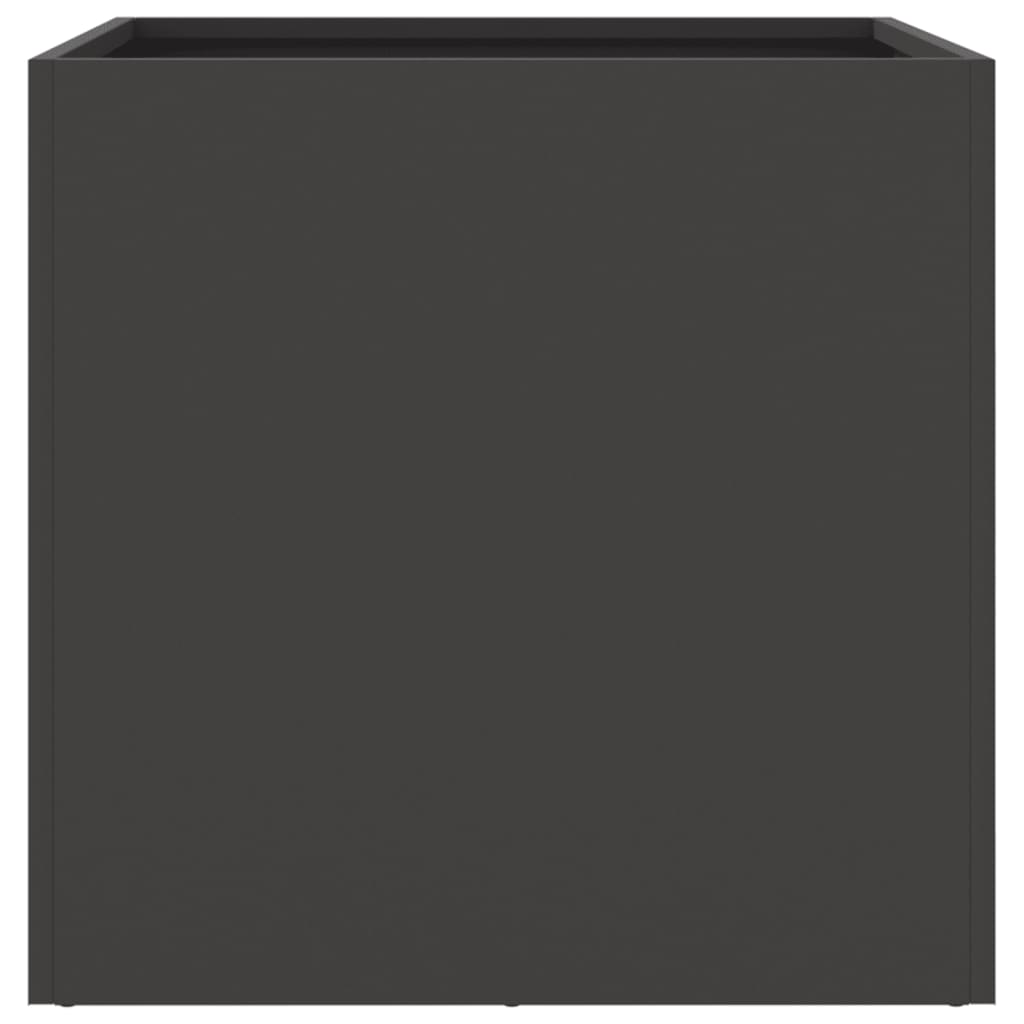 Steel Planters Set 2 Black Outdoor Garden Pots | HomeAndLiving
