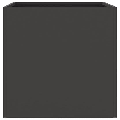 Steel Planters Set 2 Black Outdoor Garden Pots | HomeAndLiving