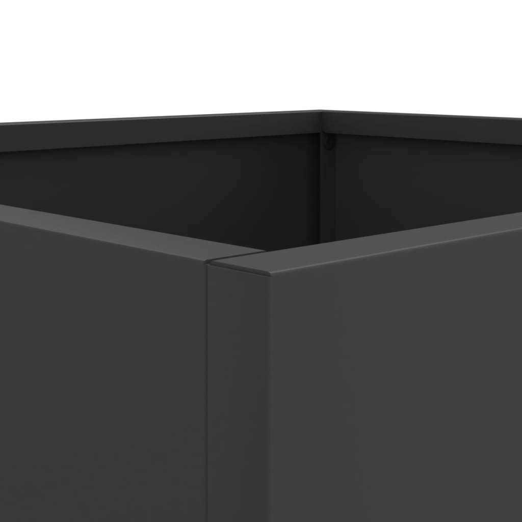 Steel Planters Set 2 Black Outdoor Garden Pots | HomeAndLiving